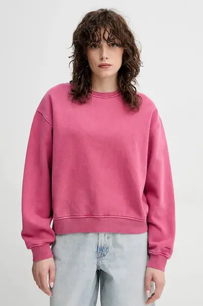 Mikina Samsoe Samsoe SAVA dámská, růžová barva, hladká, F25100113