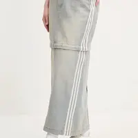 Džínová sukně adidas Originals DENIM ZIP SKIRT modrá barva, mini, JX9215