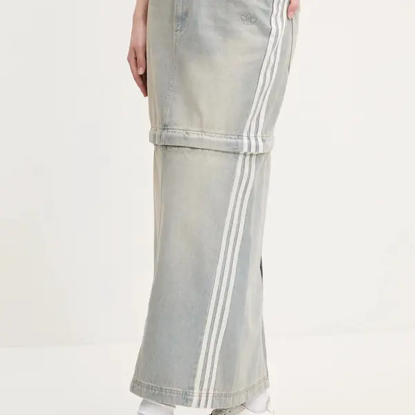 Džínová sukně adidas Originals DENIM ZIP SKIRT modrá barva, mini, JX9215
