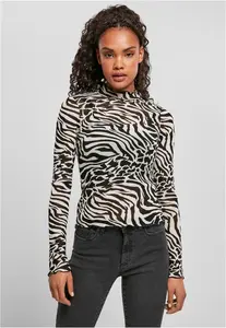 Dámský rolák AOP Mesh - bílo/černý