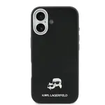 Zadní kryt Karl Lagerfeld PU Karl and Choupette Heads Pins MagSafe pro Apple iPhone 17, černá