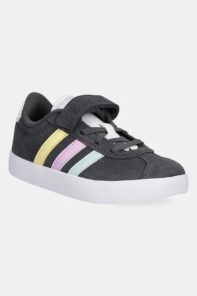 Dětské semišové sneakers boty adidas VL COURT 3.0 šedá barva, JH6315