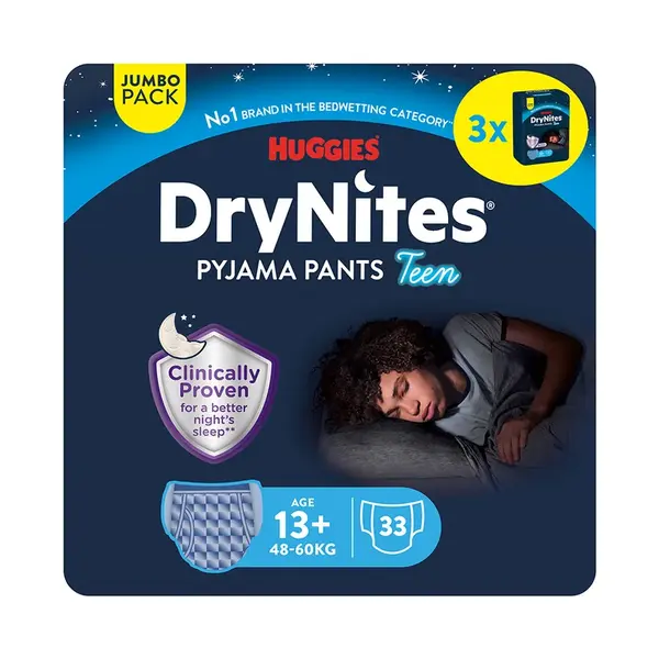 DryNites natahovací kalhotky pro chlapce +13 let JUMBO BOX 11x3