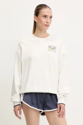Bavlněná mikina adidas Originals Graphic Sweat dámská, bílá barva, s potiskem, JC7769