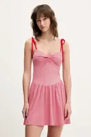 Šaty Hollister Co. červená barva, mini, KI359-5010