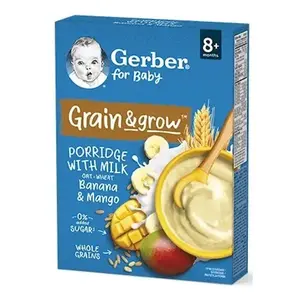 GERBER Mléčná kaše pšenično-ovesná mango banán 200 g 8m+
