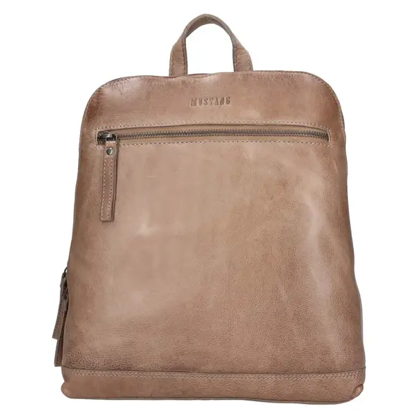 Dámský kožený batoh Mustang Agáta - tmavě béžová