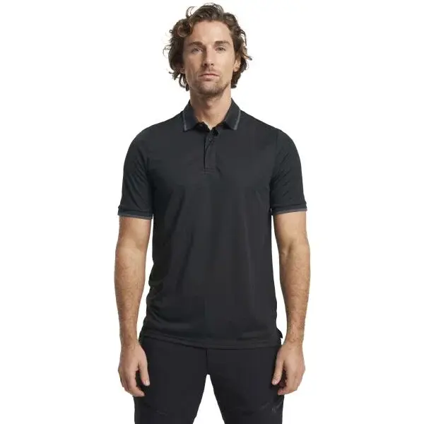 TENSON TXLITE POLO Pánské funkční polo tričko, černá, velikost
