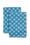 Sada bavlněných ubrousků Byon Checki 2-pack modrá barva