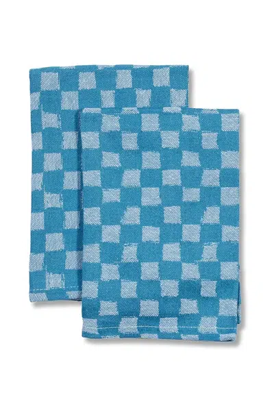 Sada bavlněných ubrousků Byon Checki 2-pack modrá barva