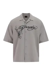 Ed Hardy Košeľa  sivá / čierna