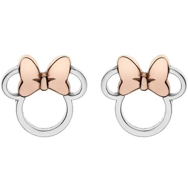 Disney Slušivé stříbrné bicolor náušnice Minnie Mouse E901880TL