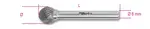 Beta tools Pilník rotační z karbidu, 426md/s9,5, kulový 9,5 x 8 x 53 mm, stopka 6mm
