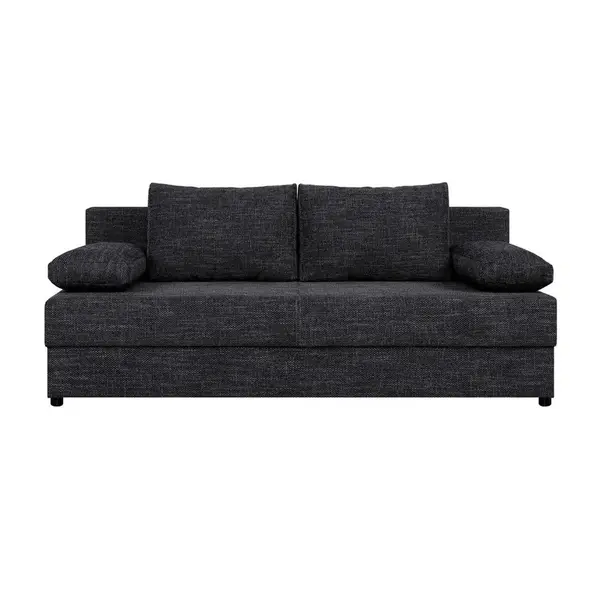 P & B ROZKLÁDACÍ POHOVKA, textil, kompozitní dřevo, černá