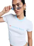 ROXY Tričko 'Sea You Later '  pastelovo modrá / biela