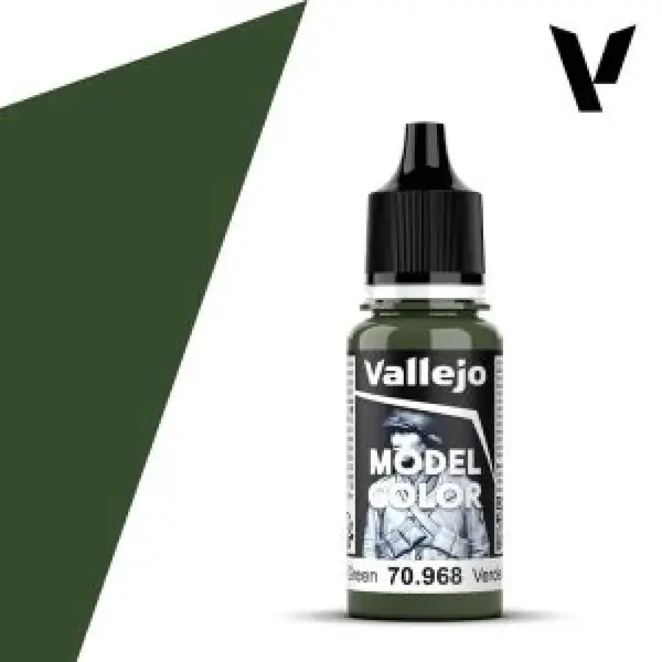 Modelářská barva Vallejo 18ml – 968 Flat Green