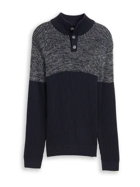 TOM TAILOR Sveter  tmavomodrá / biela