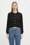 Svetr s příměsí vlny A.P.C. cardigan milo dámský, černá barva, lehký, WPABE.F22246
