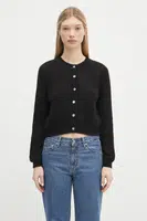 Svetr s příměsí vlny A.P.C. cardigan milo dámský, černá barva, lehký, WPABE.F22246