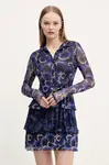 Šaty Desigual CELLS LACROIX tmavomodrá barva, mini, 25SWVK29