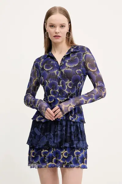 Šaty Desigual CELLS LACROIX tmavomodrá barva, mini, 25SWVK29