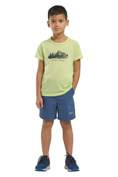 Dětské kraťasy Jack Wolfskin TURBULENCE SHORTS K modrá barva, hladké, nastavitelný pas, A63685