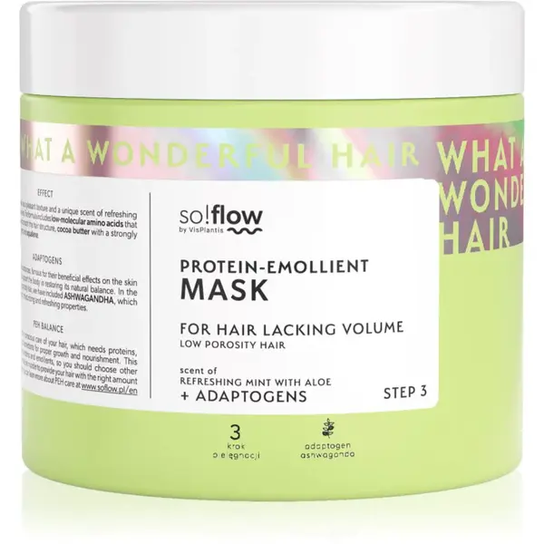 so!flow Low Porosity Hair Protein-Emollient Mask maska pro vlasy bez objemu 400 ml