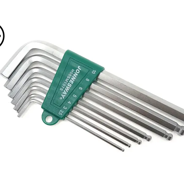 Sada klíčů Imbus s kuličkou, dlouhé, vel. 2,5-10 mm, 7 kusů - JONNESWAY H05SM107S