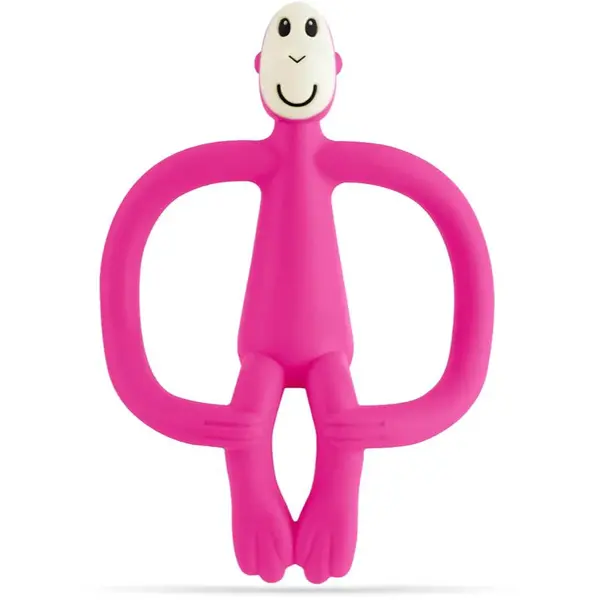 Matchstick Monkey Teething Toy and Gel Applicator hryzadielko s kefkou 2 v 1 Pink 1 ks