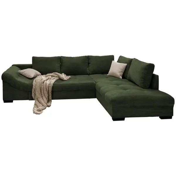 P & B ROHOVÁ SEDAČKA, textil, tmavě zelená
