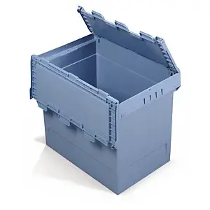 2 x Modrá stohovací přepravka s výklopným víkem 640x400x340 mm