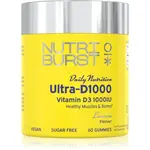 Nutriburst Daily Nutrition Ultra‑D1000 žuvacie mäkké tobolky pre normálnu funkciu imunitného systému, stav kostí, zubov a činnosť svalov príchuť Lemon