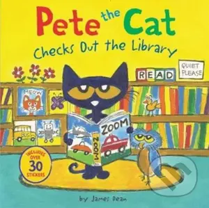 Pete the Cat Checks Out the Library (Includes Over 30 Stickers!) - kniha z kategorie Pro děti