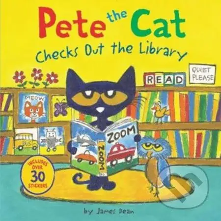 Pete the Cat Checks Out the Library (Includes Over 30 Stickers!) - kniha z kategorie Pro děti