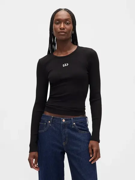 GAP Ribbed T-Shirt with Logo - Women's
