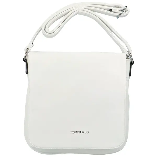 Dámské koženkové crossbody s klopou Debora, bílá