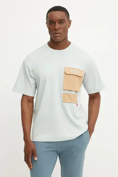 Tričko Columbia Cove Beach tyrkysová barva, s aplikací, 2126091