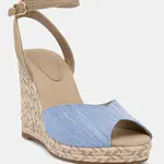 Sandály Tommy Hilfiger CHAMBRAY HIGH WEDGE ESPADRILLE modrá barva, FW0FW08588