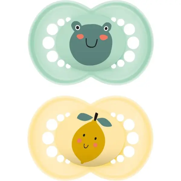 MAM Original 6+ months cumlík Mint/ Yellow 2 ks