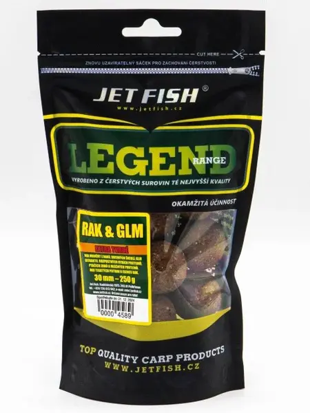 Jet fish extra tvrdé boilie legend range rak glm 250 g - 30 mm