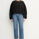 Bavlněná mikina Pinko dámská, černá barva, hladká, 104281 A2D3