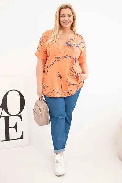 Kesi dámský Plus Size top s krátkými rukávy