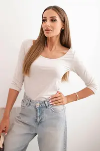 Kesi Tričko s kulatým výstřihem béžový melír