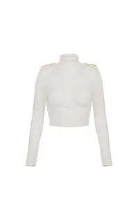 Elisabetta Franchi bílý rolákový top