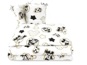 Baby Nellys Mantinel s povlečením do postýlky, 3D sada Myška Retro - 135x100