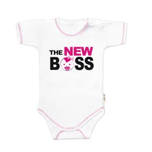 Baby Nellys Body krátký rukáv s vtipným textem , The New Boss, vel. 74