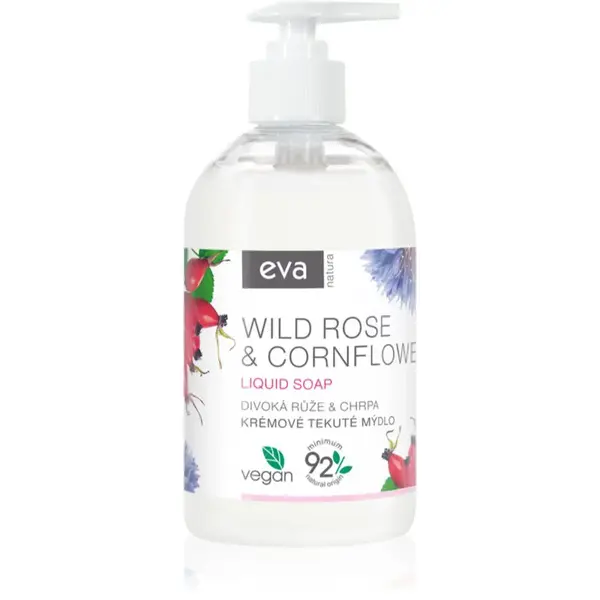 Eva Natura Wild rose & Cornflower krémové tekuté mýdlo na ruce 500 ml