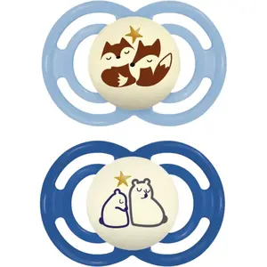 MAM Perfect Night 6m+ dudlík Blue/ Dark Blue 2 ks