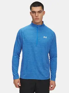 Men's Under Armour UA Tech Textured 1/2 Zip-BLU T-Shirt - Men's