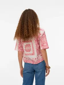VERO MODA Blúzka 'VMMILAN OMIA'  červená / biela